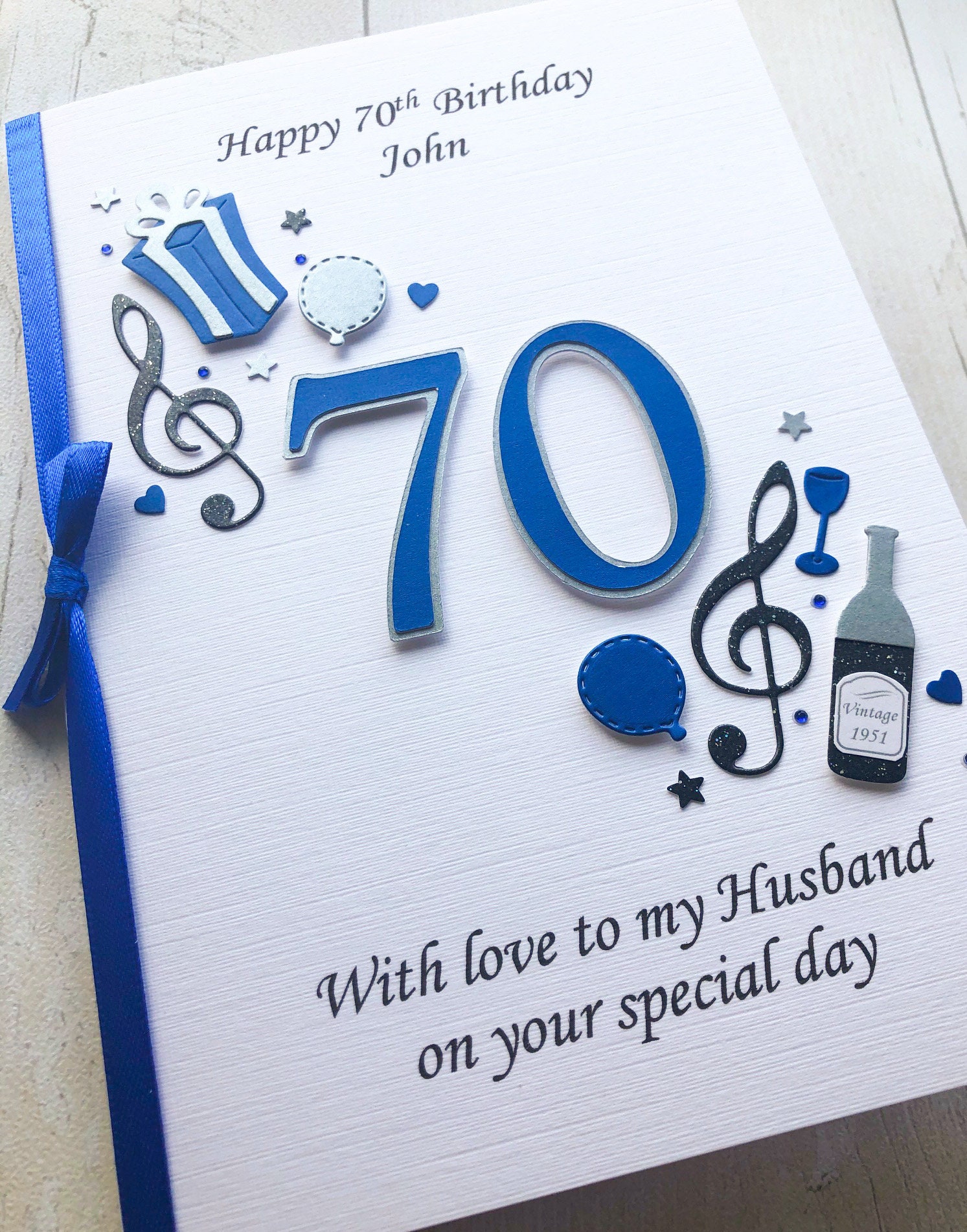 Personalised 70th Birthday Card for Men Husband Dad Grandad. Customised ...