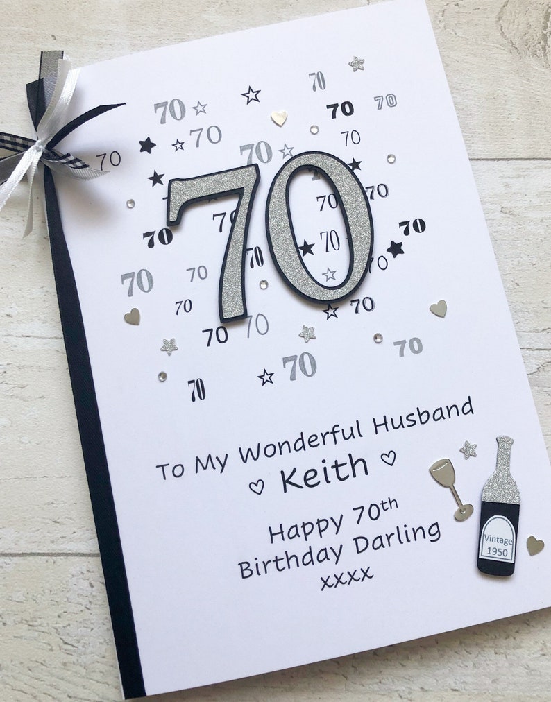 Personalised 70th Birthday Card for Men Husband Dad Grandad. Customised ...