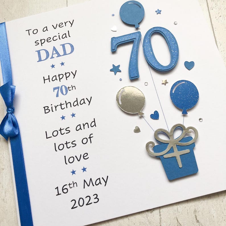 Personalised 70th Birthday Card for Men Husband Dad Grandad. Customised ...