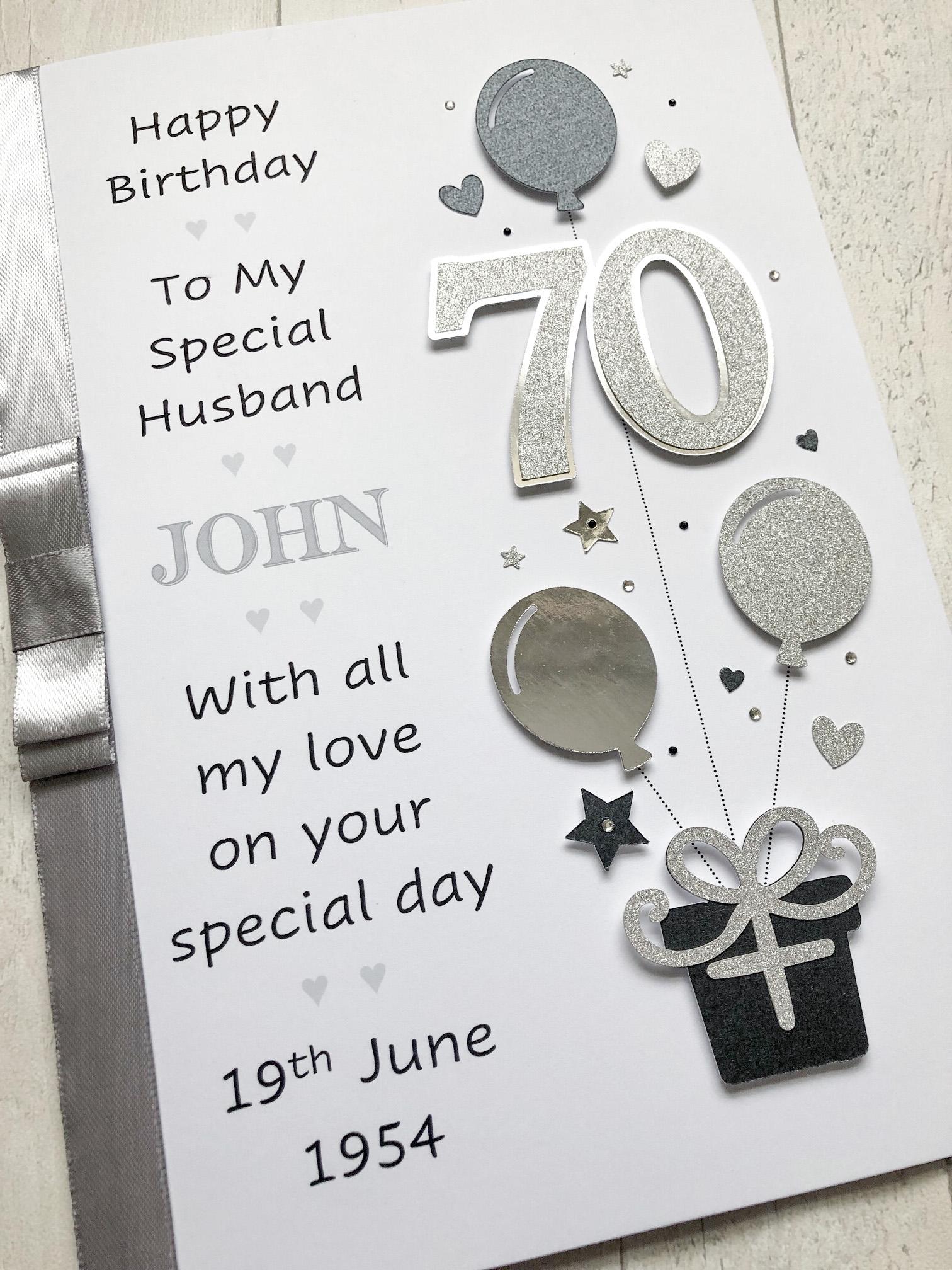 Personalised 70th Birthday Card for Men Husband Dad Grandad. Customised ...