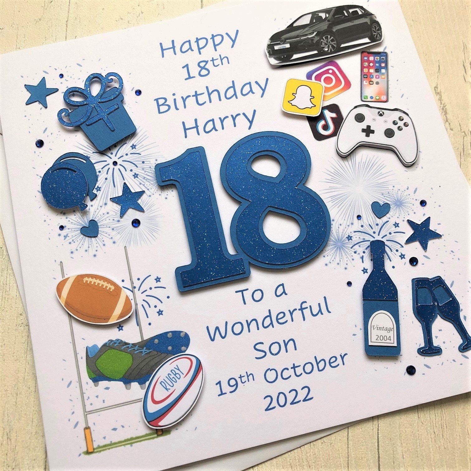 Personalised 18th Birthday Card for Men Teenager Son Grandson. Custom ...