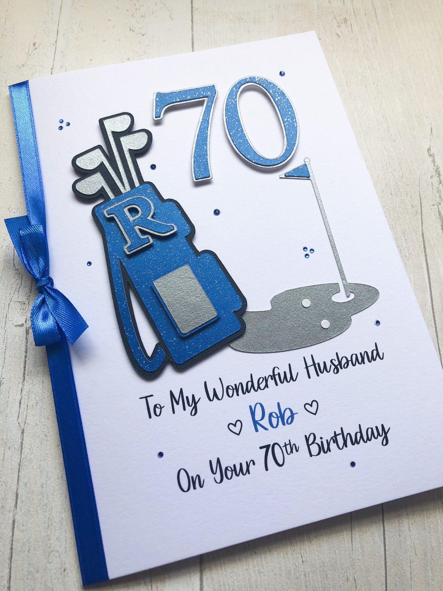 Personalised 70th Birthday Card for Men Husband Dad Grandad. Customised ...