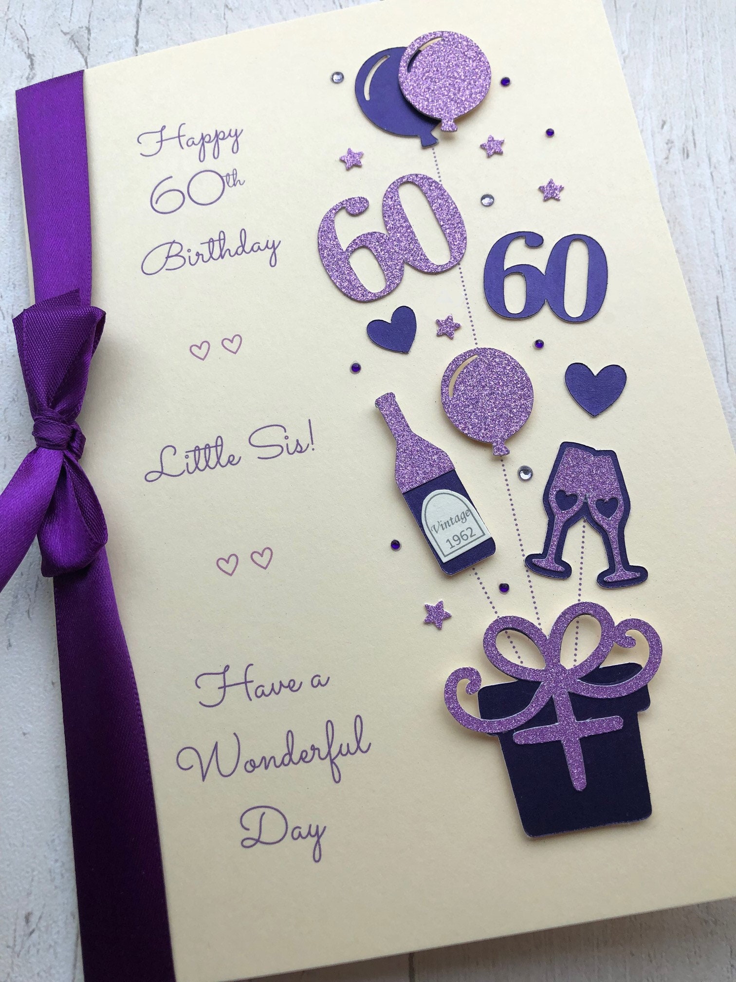Personalised 60th Birthday Card for Women Daughter Wife Mum Gran Nan ...