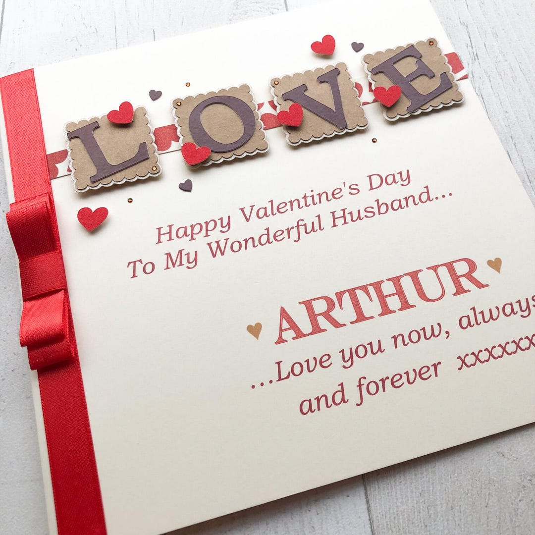 Personalised Valentines Day Card Handmade for Him for Men Husband ...