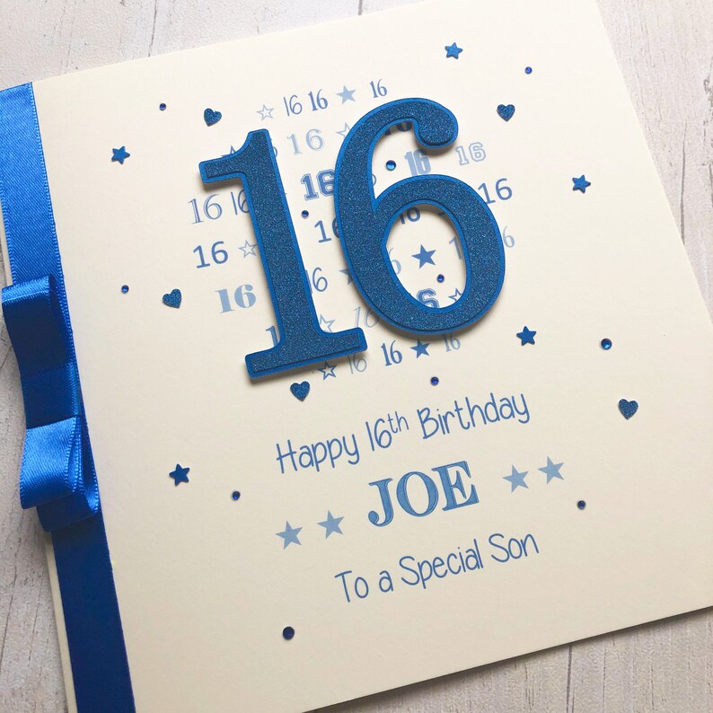 PERSONALISED Happy 16th/18th/21st Birthday Wonderful Son - A5 Card