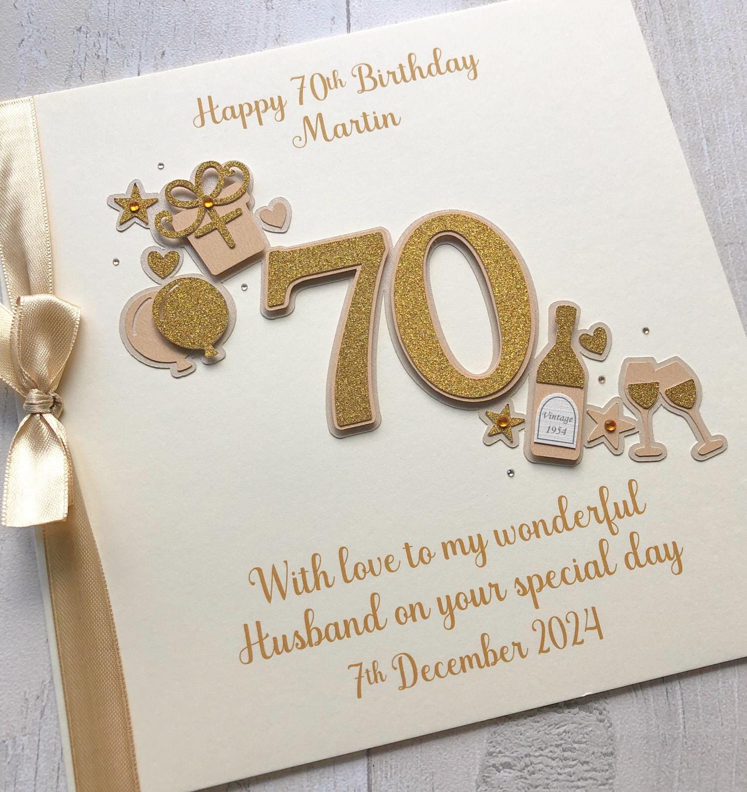 Personalised 70th Birthday Card for Men Husband Dad Grandad. Customised ...