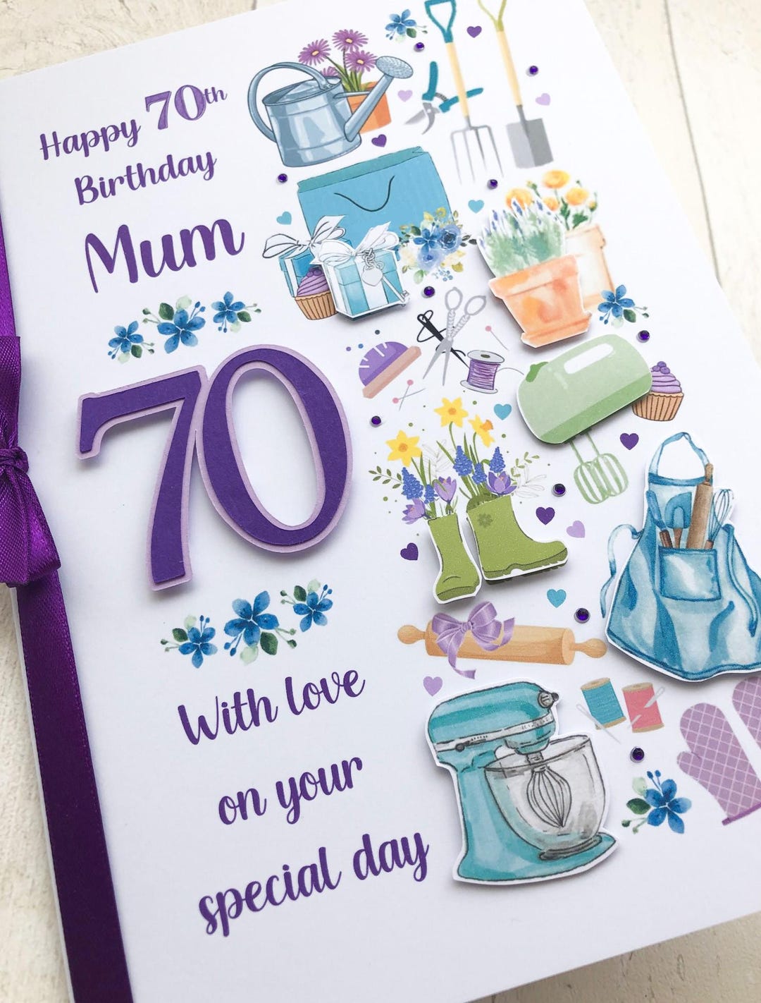 70th Birthday Card for Women Wife Daughter Mum Etc Personalised With ...