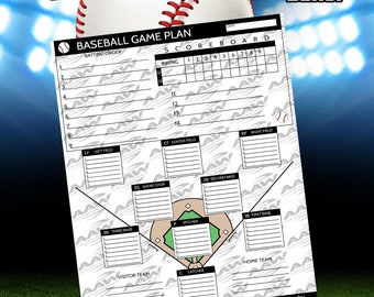 Baseball Gameday Planner Roster Plan Team Lineup Baseball Printable Planner Score Sheet Lineup List