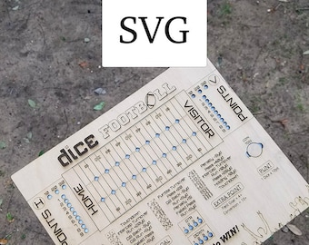 SVG dice football svg file, laser cut file, glowforge file, download laser file