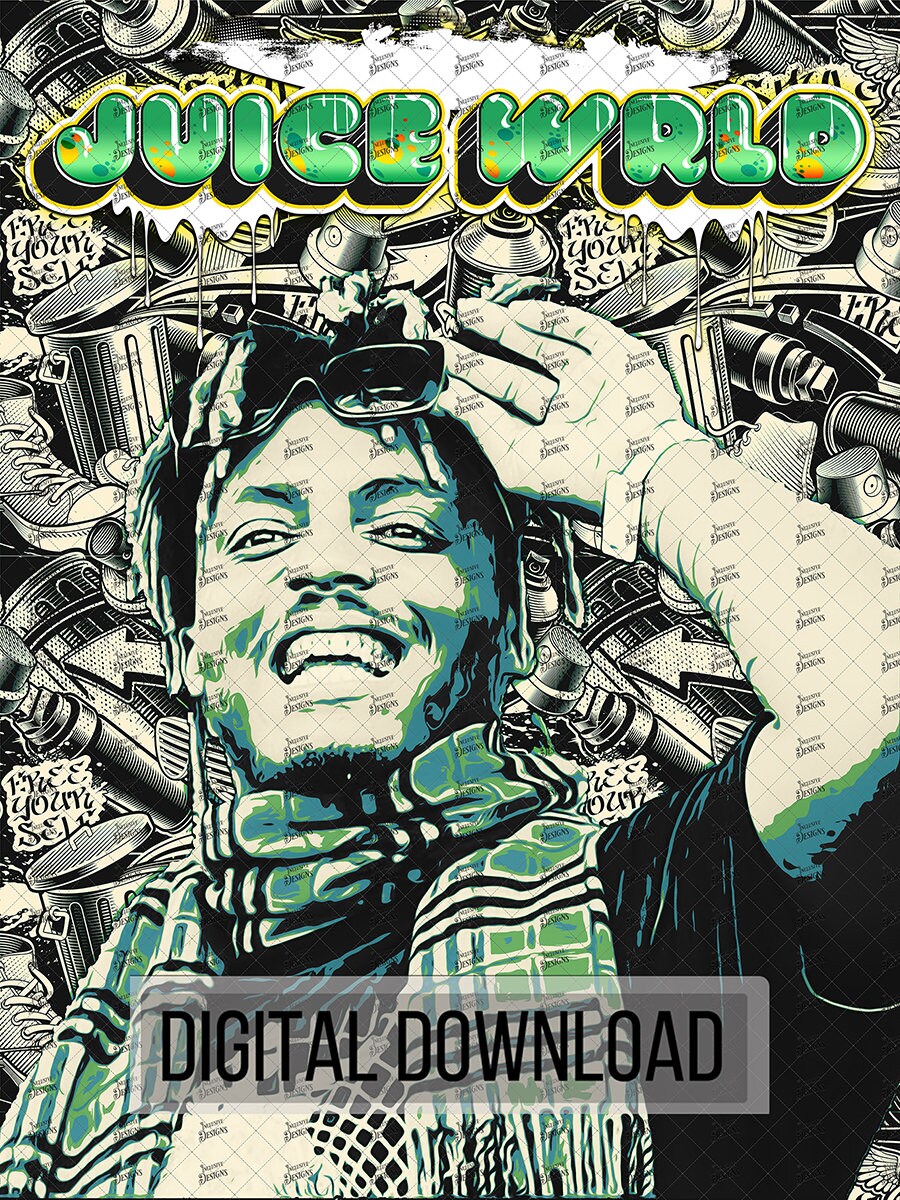 Digital Juice Wrld Artwork Poster Hip Hop Rap Digital Etsy
