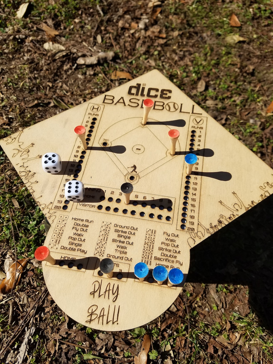 Dice Baseball Game Board Game Kids Game Etsy