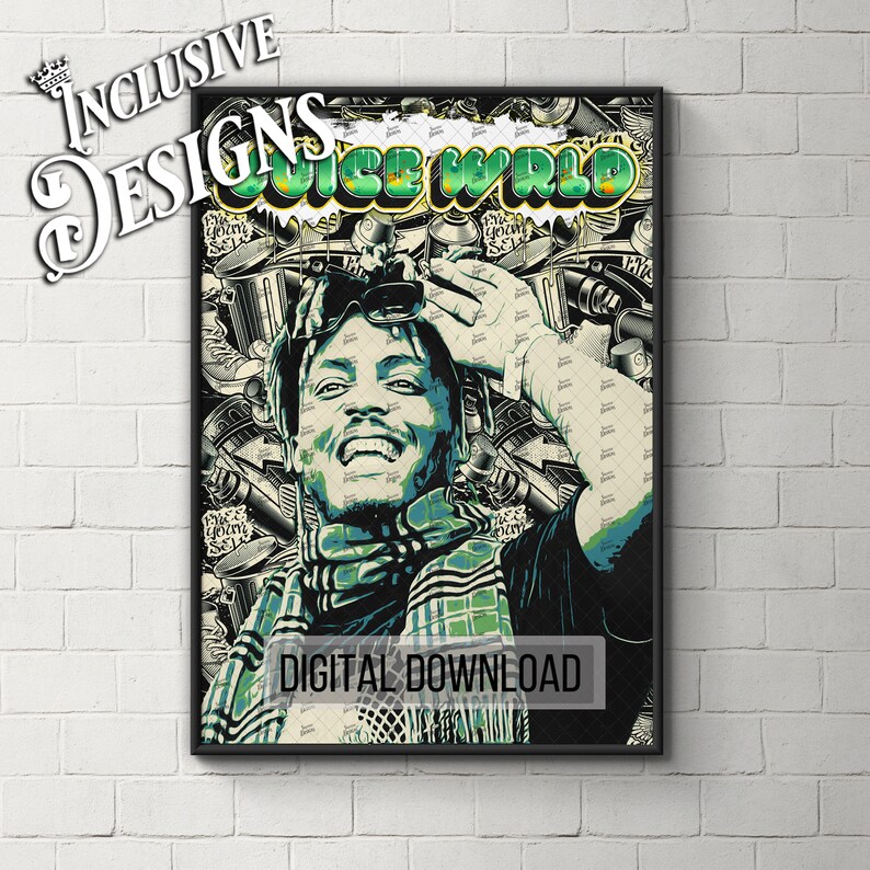 Digital Juice Wrld Artwork Poster Hip Hop Rap Digital Etsy