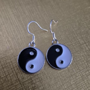 Yin and Yang dangle earrings