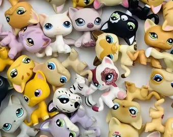 LPS Short Hair Cat Figures Random 3 PCS Littlest Pet Toys