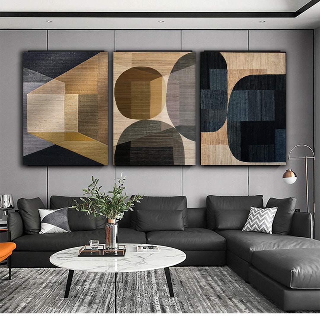 Modern Simple Neutral Gallery Wall Art Set of 3 Pastel Nordic Prints