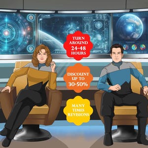 Benutzerdefinierte Weltraum Paar Porträt | Sci-Fi Familien Porträt | Personalisiertes galaktisches Offiziersportrait | Geschenke für den Vatertag