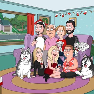 Benutzerdefinierte Cartoon Familienporträt | Personalisiertes Cartoon-Stil-Familienporträt | Personalisiertes Familienportrait vom Foto | Vatertags-Geschenke