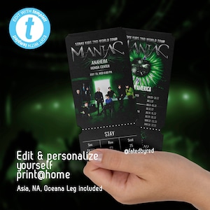 STRAYKIDS digital TICKET TOUR impresión imprimible editable personalizada en casa merchandising kpop mundo de regalos personalizable skz estancia mercancía concierto fan