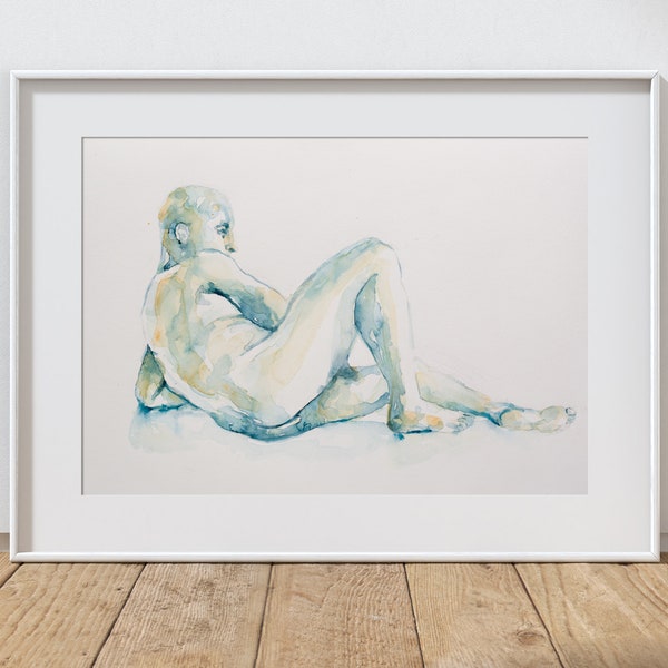 Original Watercolour Abstract Figure Painting