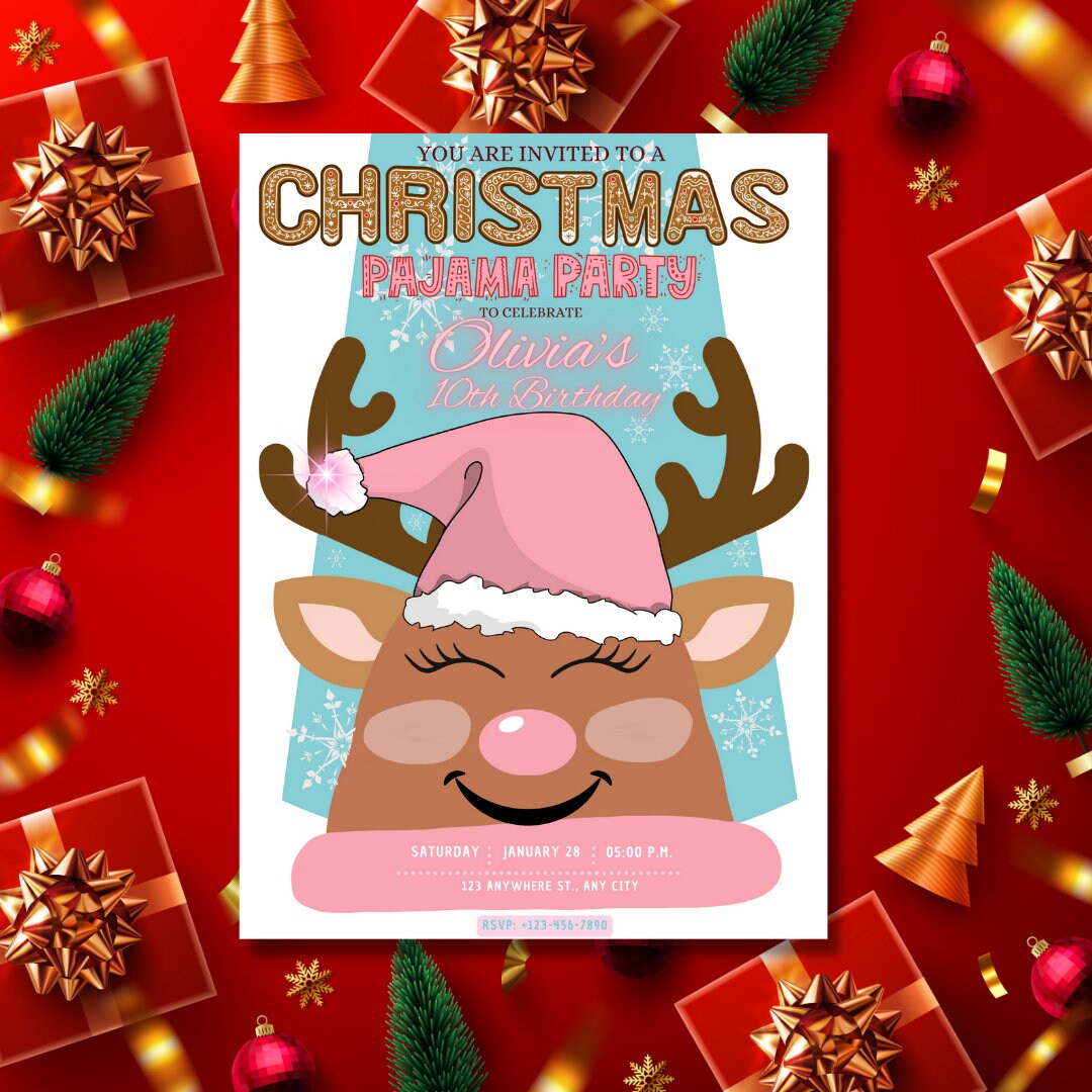 Christmas Pajama Party Invitation Christmas Invitation Etsy christmas-pajama-party-invitation-christmas-invitation-etsy