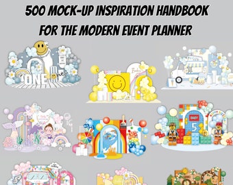 500 Birthday Backdrop design inspiration PDF, Printable party backdrop guide. Event planner backdrop ideas, Event planner digital backdrops