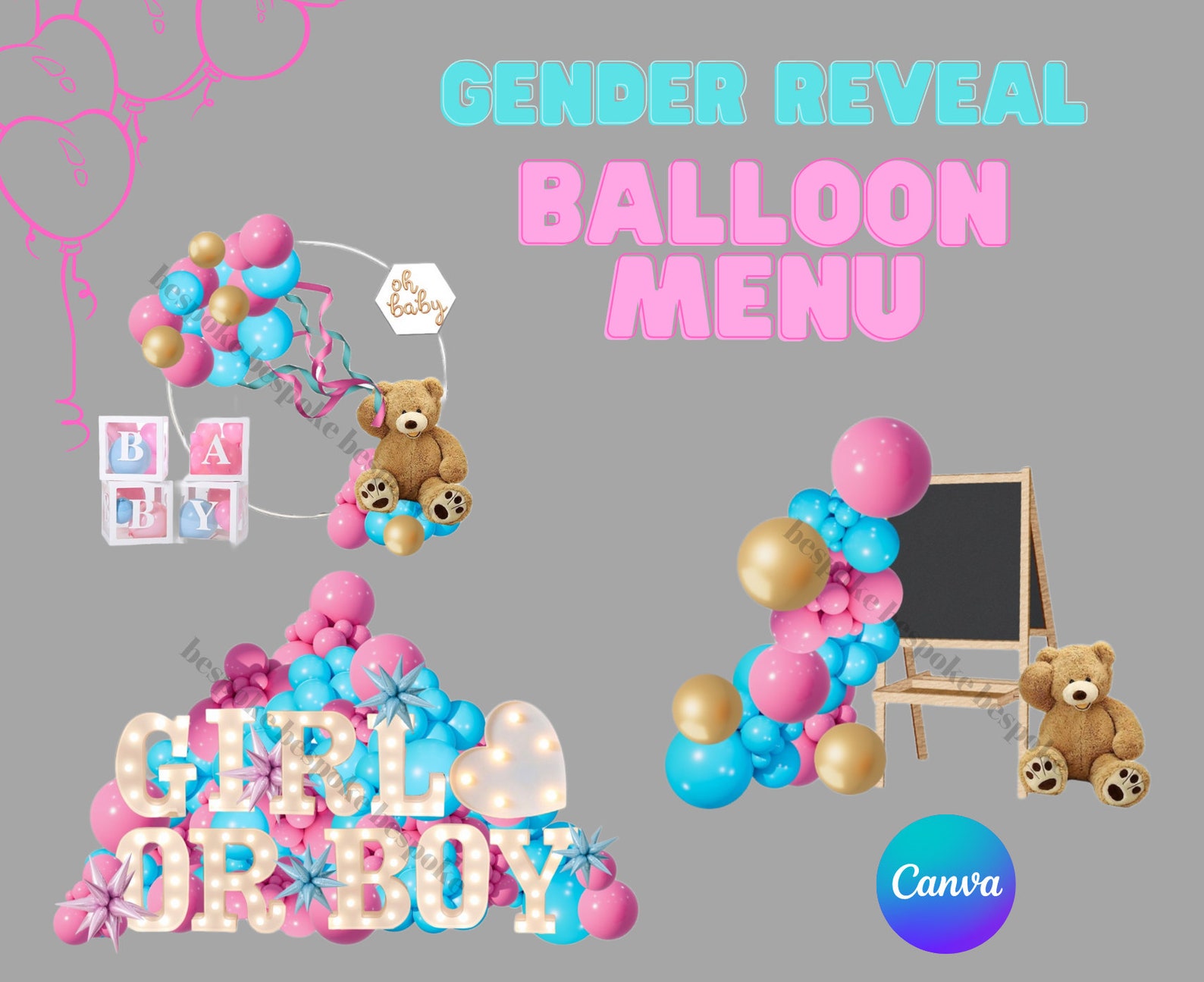 CUSTOM Balloon Price List Balloon Menu Balloon Price Guide Etsy