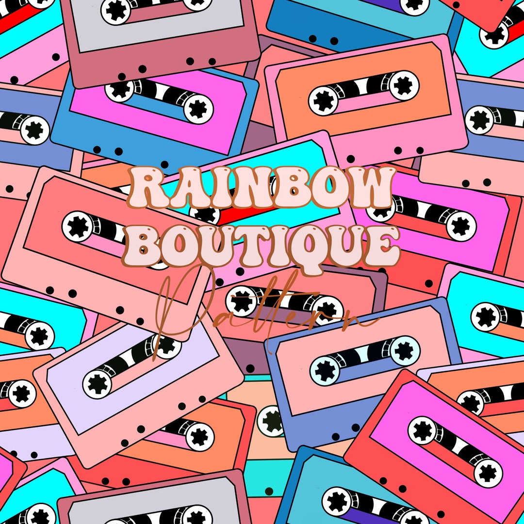 Retro Seamless Pattern, Repeating Pattern 90s, Cassettes Pattern ...