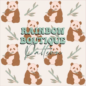 Patrón sin costuras del oso panda, patrón boho de la guardería, oso de archivo sin costuras, archivo sin costuras Niña, diseño sin costuras Baby Boy, archivo minimalista