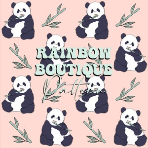 Panda bear seamless pattern, nursery boho pattern, seamless file bear, seamless file Baby girl, seamless design Baby Boy, minimalistic file