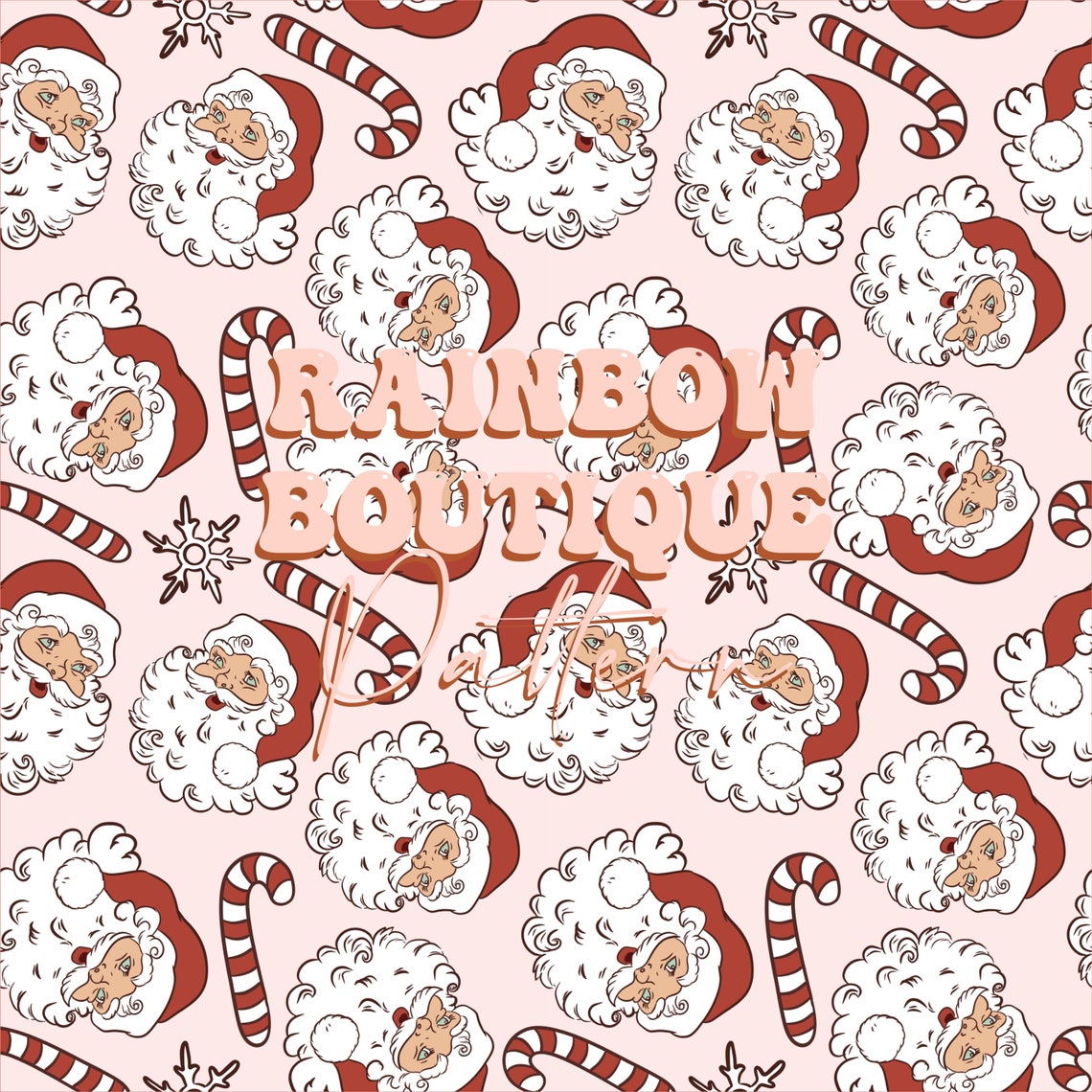Boho Santa Seamless Pattern Retro Santa Repeating File - Etsy
