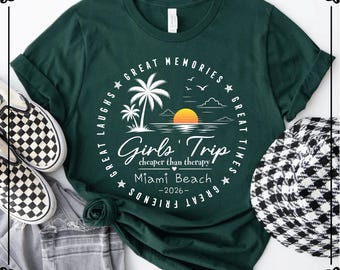 Custom Girls Trip 2026 Shirt, Personalized Girl Weekend Matching Tshirts, Beach Trip Shirts