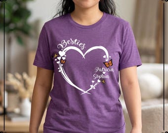 Custom Besties T-Shirt, Personalized Friends Trip Matching Tee, Gift for Friends