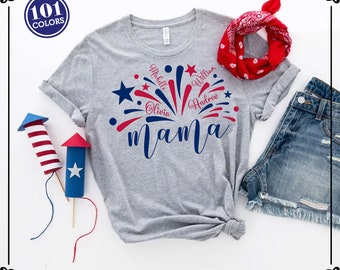 Personalized 4th of July Mama Shirt: Patriotic Family Tee