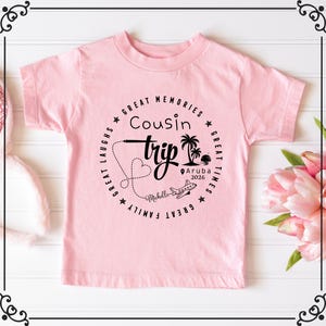 Chemise voyage cousine personnalisée, chemises équipage cousine, t-shirt vacances en famille assorti image 3