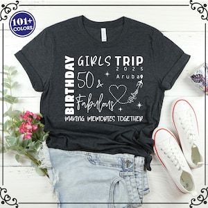 50th Birthday Shirt for Women, Girls Trip Shirts, 50th Birthday Shirt, Hello 50 Shirt, Weekend Birthday Trip Gift, Matching Custom Shirts