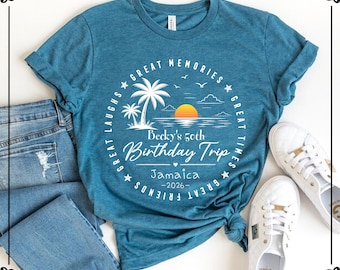 50th Birthday Trip Matching Shirts, Beach Friends Trip Shirt, Girls Weekend Squad Tee