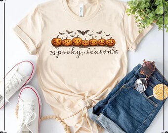 Spooky Season Pumpkins Shirt, Funny Halloween Shirts, Ghost Pumpkin bat T-Shirt, Stay Spooky Tee
