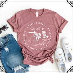 Chemise voyage cousine personnalisée, chemises équipage cousine, t-shirt vacances en famille assorti image 2