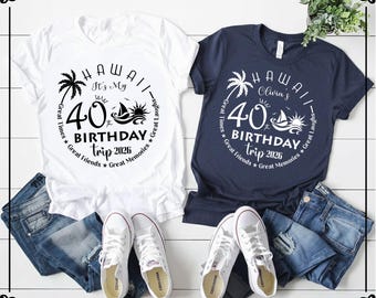 Custom 40th Birthday Trip Shirt, Birthday Crew Tshirt, Beach Party Vacation Tee, Hello 40