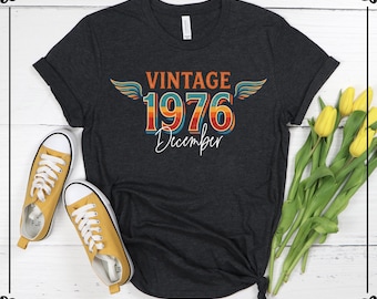 Vintage 1976 Retro Shirt, 50th Birthday Tshirt, Birthday Girl Shirts, Hello 50 Tee
