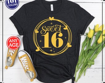 Sweet 16 Birthday Shirt: Bella+Canvas Tee