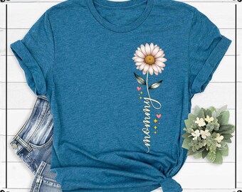 Daisy Mommy Shirt, Floral Mom Graphic Tee, Mama Birthday Gift