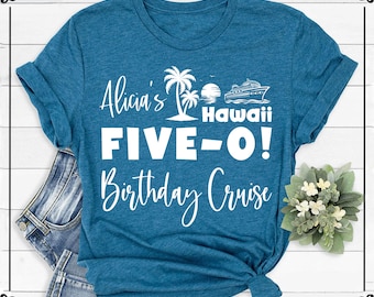 T-shirt personnalisé pour une croisière d'anniversaire de 50 ans, T-shirt assorti pour groupe de plage, T-shirts personnalisés pour l'équipage de croisière
