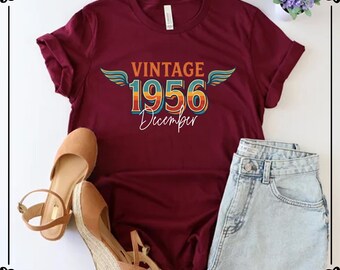 Vintage 1956 Retro Shirt, 70th Birthday Tshirt, Birthday Girl Shirts, Hello 70 Tee