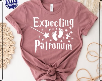 Expecting Patronum Shirt, Pregnancy Announcement Gift for Mom, Magical Gender Reveal Shirts