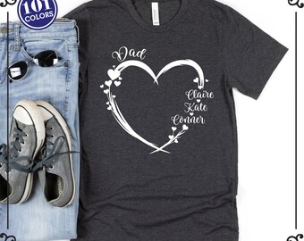 Custom Dad Shirt, Dad Shirt, Father's Day Shirt, Gift For Dad, Personalized Dad Shirt, Daddy Tee, Shirt With Kids Names, Dad Gift From Kids