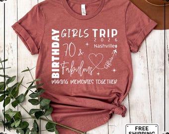 70th Birthday Girls Trip Shirt, Custom Vacation Tee, Birthday Crew Tshirts