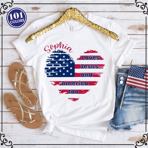 Patriotic Christian Shirt, 4th of July Shirt, America Shirt, Loves Jesus and America Too Shirt, Red White Blue Shirt, Independence Shirt