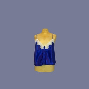 Vintage Satin Lace Trim Cami Top