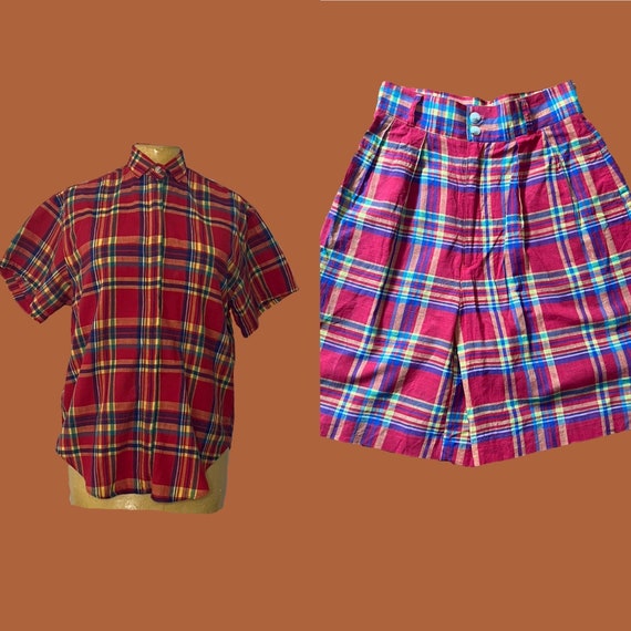 Vintage Plaid Matching Set